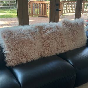 Fluffy Pink Throw Pillows